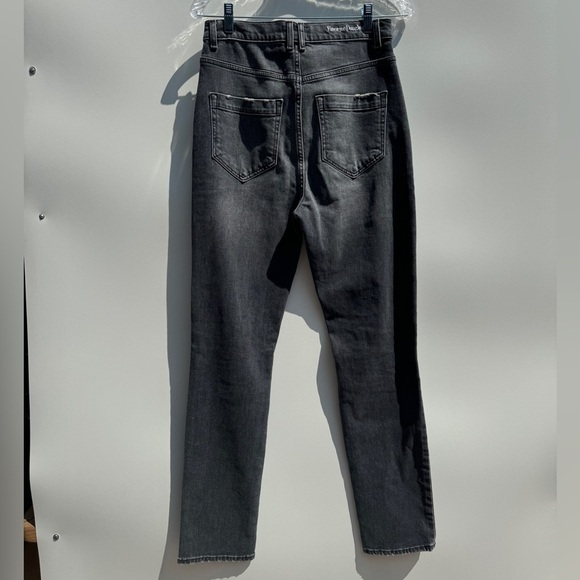Favorite Daughter JORDIE SUPER HIGH RISE STRAIGHT New York Gray Black Jeans 28 - Picture 9 of 15
